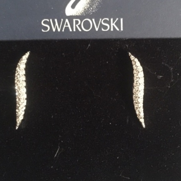 NEW Swarovski Aline Pierced Earrings Silver Stud - Picture 1 of 3